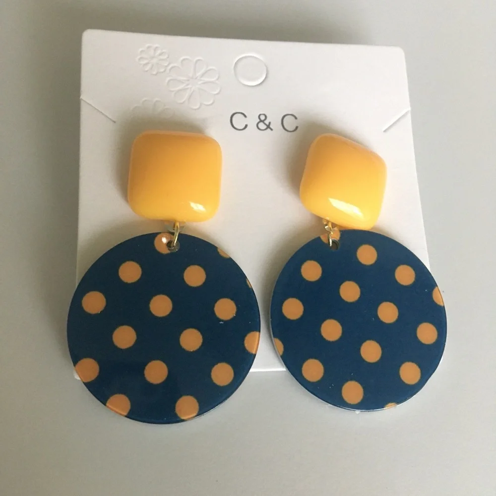 C&C Polkadot Fashion Jewelry Dangle Earrings